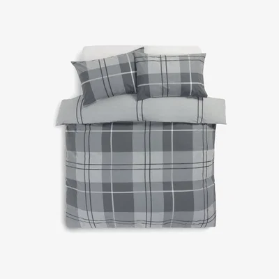 Habitat Habitat Charcoal Grey Check Bedding Set - Kingsize
