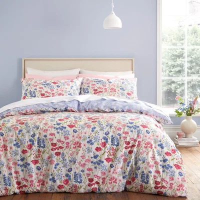 Habitat Bianca Cotton 200 TC Olivia Floral Pink Bedding Set - King