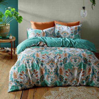 Habitat Pineapple Elephant Cotton Animals Teal Bedding Set - King