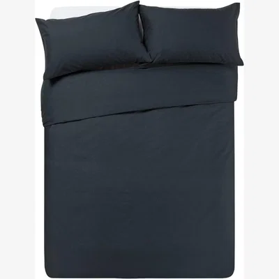 Habitat Habitat Easycare Plain Black Bedding Set - Kingsize