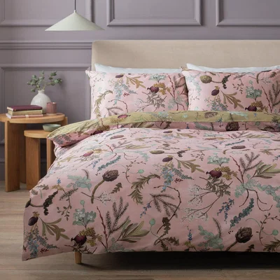 Habitat Habitat Cotton Pink Foliage Bedding Set - King size