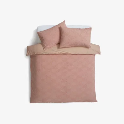 Habitat Habitat Jacquard Geometric Peach Bedding Set - Kingsize