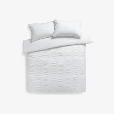 Habitat Habitat 300TC Mini Waffle Striped White Bedding Set-Kingsize