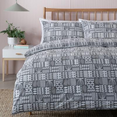 Habitat Habitat Block Pattern Tonal Grey Bedding Set - King size
