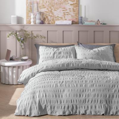 Habitat Habitat Larger Seersucker Dove Grey Bedding Set - King size