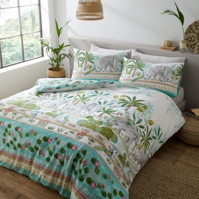 Habitat Pineapple Elephant Cotton Oasis Green Bedding Set - King