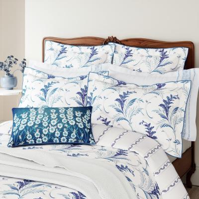 Habitat V&A Cotton 200TC Baroque Blue & White Bedding Set- King size