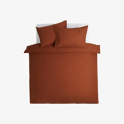 Habitat Habitat Citrine Linen Look Rust Cotton Bedding Set -Kingsize