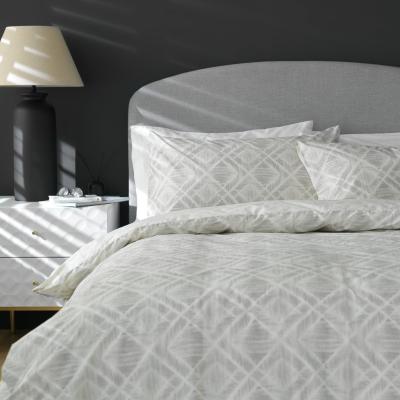 Habitat Habitat Cotton 200TC Geo Silver & Cream Bedding Set-Kingsize
