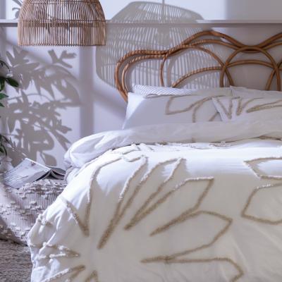 Habitat Habitat Cotton Tufted Palm White &Cream Bedding Set-Kingsize