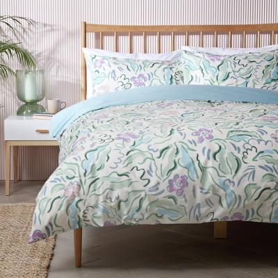 Habitat Habitat Cotton Painterly Leaf Floral Bedding Set - King size