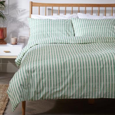 Habitat Habitat Wallpaper Leaf Stripe Green Bedding Set - King size