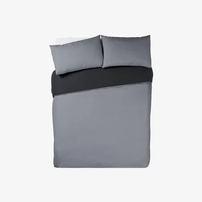 Habitat Habitat Easycare Two Tone Grey & Black Bedding Set - King