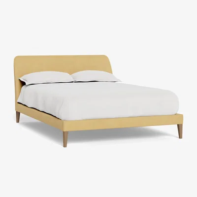 Heal's Heal's Wallis King Bed Tejo Recycled Ochre Natural Oak Feet - Heal's UK Bedroom Furniture