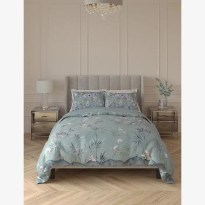 Marks & Spencer M&S Sateen Floral Bedding Set - 5FT - Soft Green, Soft Green,Grey Mix