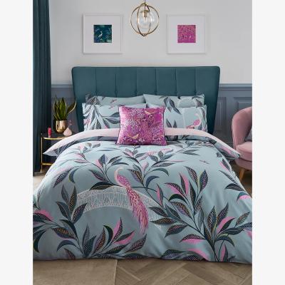 Marks & Spencer Sara Miller Sateen Ornamental Peacock Bedding Set - 5FT - Blue, Blue