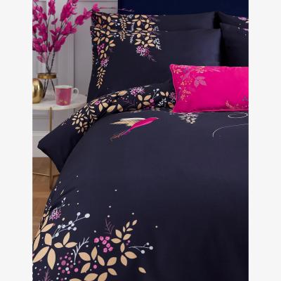 Marks & Spencer Sara Miller Pure Cotton Sateen Hummingbird Bedding Set - 5FT - Navy, Navy