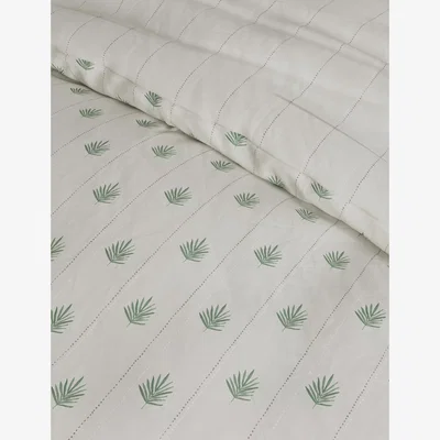 Marks & Spencer M&S Cotton Blend Leaf Bedding Set - 5FT - Natural Mix, Natural Mix