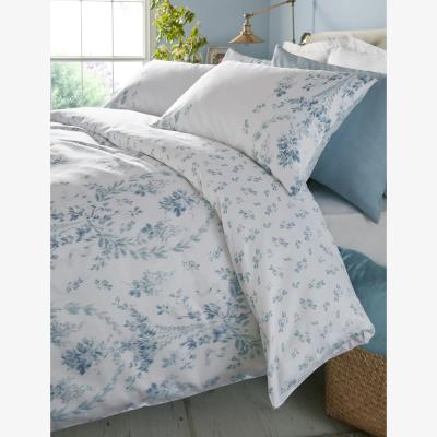 Marks & Spencer Laura Ashley Pure Cotton Sateen Marabeau Bedding Set - 5FT - Blue, Blue