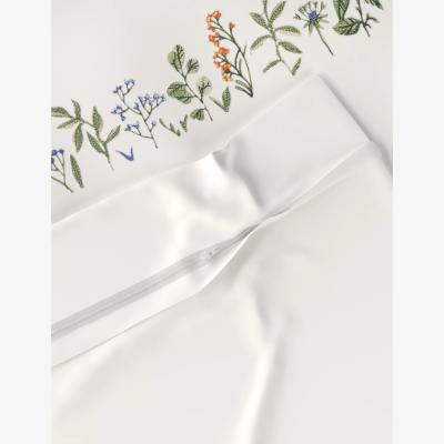 Marks & Spencer M&S Wild Primrose Sateen Embroidered Bedding Set - 5FT - Blue Mix, Blue Mix