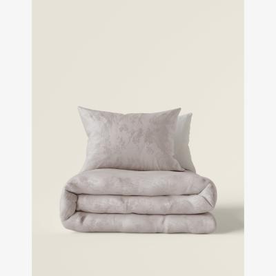 Marks & Spencer M&S Pure Cotton Jacquard Blossom Bedding Set - 5FT - Grey Mix, Grey Mix