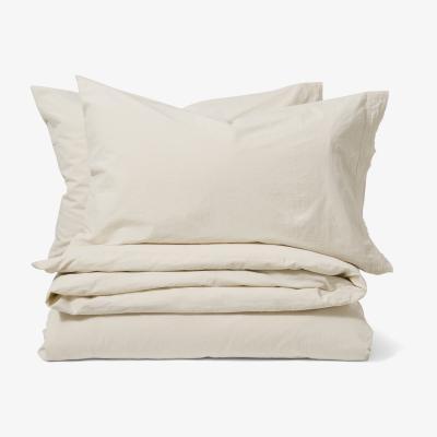 Made.com Zana 100% Organic Cotton Stonewashed Duvet Cover + 2 Pillowcases, King, Natural
