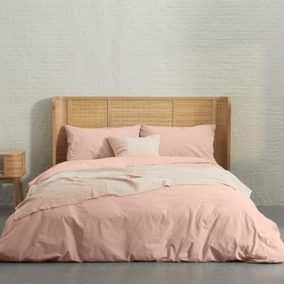 Made.com Zana Organic Cotton Stonewashed Duvet Cover + 2 Pillowcases, Super King, Plaster Pink 