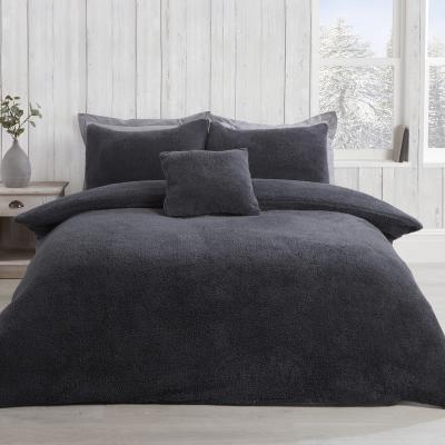 The Range Teddy Fleece Duvet and Pillow Case Set - Charcoal / King