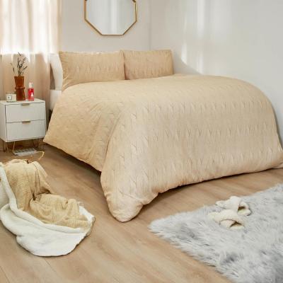 The Range Dreamscene Chunky Knit Print Duvet Cover Bedding Set - Yellow / King