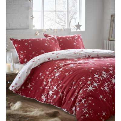 The Range Flannelette Galaxy Duvet Cover and Pillowcase Set - Red / King