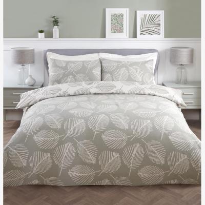 The Range Falling Leaves Duvet Cover and Pillowcase Set - Green and White / King size