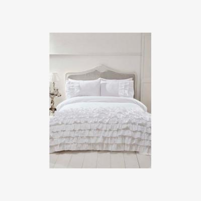 The Range Flamenco Ruffled Duvet Cover Set - White / King