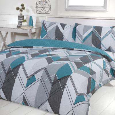 The Range Brodie Geo Printed Duvet Cover and Pillowcase Set - Teal / King