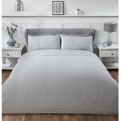The Range Luxury Waffle Duvet Cover and Pillowcase Set - Silver / King