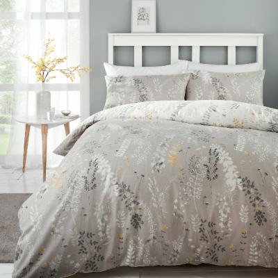 The Range Meadow Haze Ochre Printed Duvet Cover and Pillowcase Set - King
