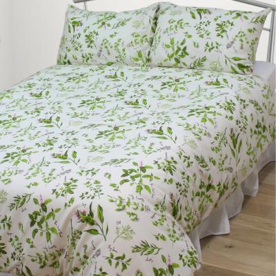 The Range Herb Garden Duvet Cover Set Floral Leaves Green Purple Pink - Multi / King
