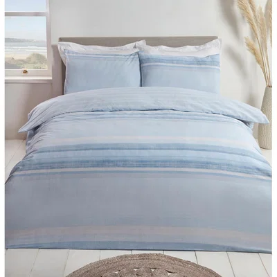 The Range Ocean Stripe Duvet Cover and Pillowcase Set - King