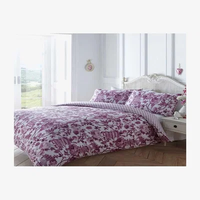 The Range Toile Floral Reversible Duvet Cover Bedding Sets - Pink / King
