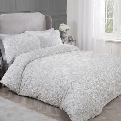 The Range Rose Faux Fur Duvet Cover and Pillowcase Set - Silver / King