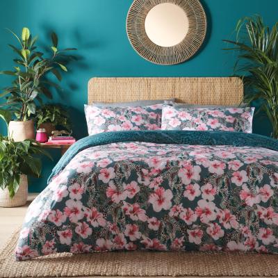 The Range Floral Leopard Duvet Set - Blue / King