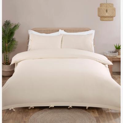 The Range My Home Moda Tied Duvet Cover and Pillowcase Set  - Natural / King size