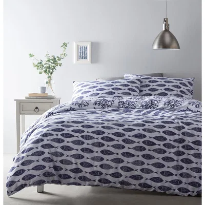 The Range Cove Duvet and Pillowcase Set - Blue / King