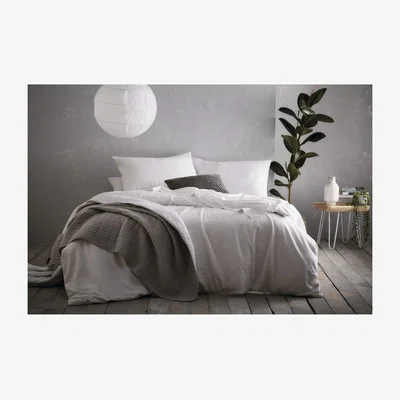 The Range Aspect Duvet Cover and Pillowcase Set - White / King