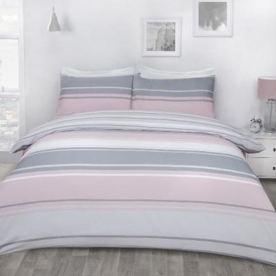 The Range Richmond Stripe Duvet Cover and Pillowcase Set - Pink / King