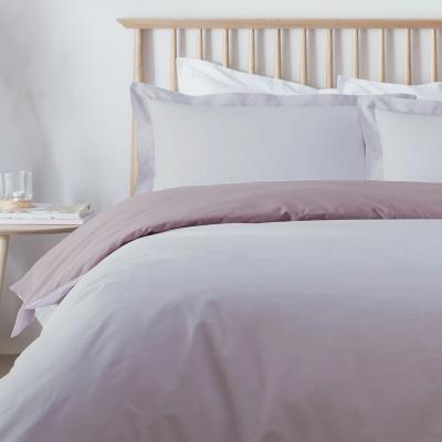 The Range Percale Plain Dyed 200 Thread Count Duvet Cover and Pillowcase Set - Pink / King