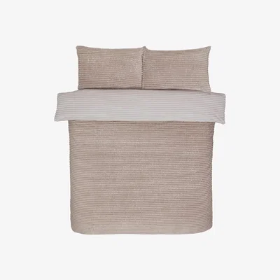 The Range Sparkle Fleece Duvet Cover and Pillowcase Set - Blush / King
