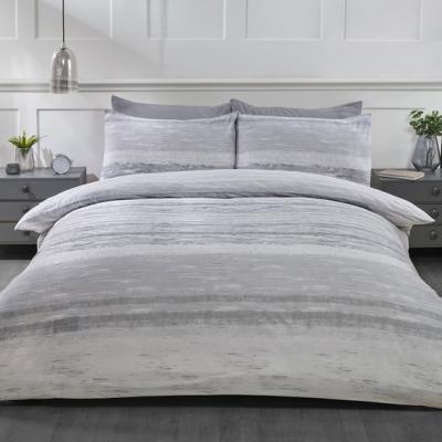 The Range Haven Stripe Duvet Cover and Pillowcase Set - Silver / King