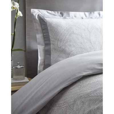 The Range Tatton Duvet And Pillowcase Set - Silver / King