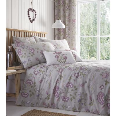 The Range Secret Garden Floral Duvet Cover and Pillowcase Set - Lavender/Grey / King