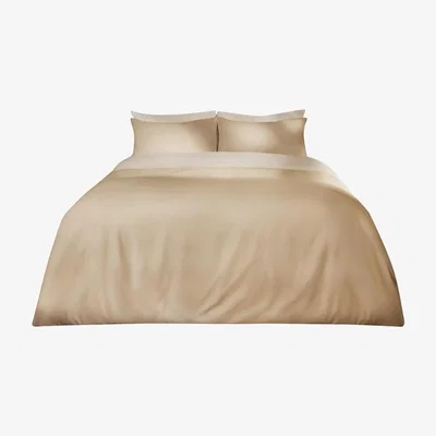 The Range Brentfords Plain Duvet Cover With Pillowcase Bedding Set - Stone Ecru / King size